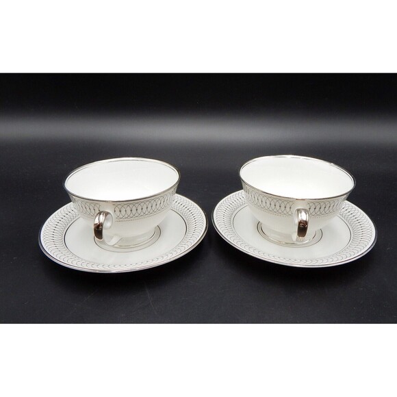 Tirschenreuth Bavaria The Elgin Teacup And Saucer Germany Silver Set/2 - Picture 2 of 9